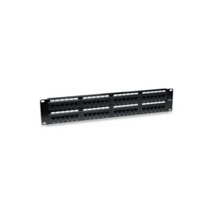 Pannello Patch Panel per Rack 19" Altezza 2HE UTP 48  posti RJ45 cat. 5E Nero - Foto 1 di 2