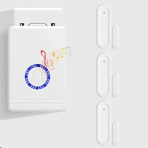 Door Open Chime Wireless Door Sensor Alarm Contact Kit 48 Melodies with 3 Sensor - Picture 1 of 12