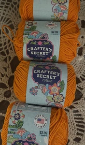 Crafters Secret Cotton Yarn Color Bright Orange Lot 3 - Picture 1 of 3