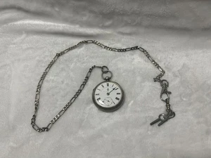 Antique John Forrest Silver Open Face Pocket Watch chain winding keys NOT TESTED - Picture 1 of 6