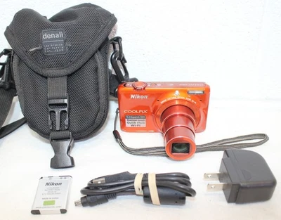 Cámara digital Nikon COOLPIX S6500 16,0 MP 12x Wi-Fi NARANJA ¡Funciona! ¡Probado! guc Foto 1 de 4