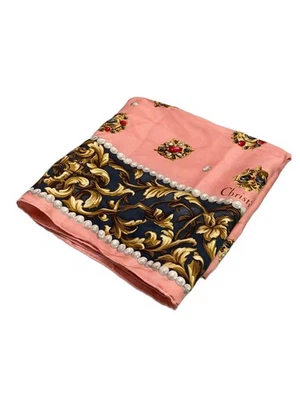 Cachecol de seda Christian Dior, rosa, estampa geral, feminino - Imagem 1 de 4