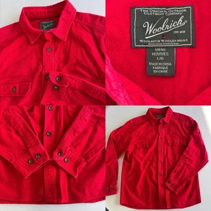 Vintage Woolrich Shirt Men’s Large Red Button Down Solid Flannel Mint Condition - Picture 1 of 13