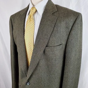 Jos A Bank Herren Sport Mantel Jacke 46XL dunkel mehrfarbig Fischgrätmuster zwei Knöpfe - Bild 1 von 9