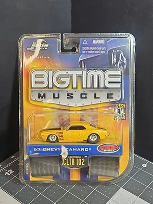 Chevy Camaro Jada Big Time Muscle '67 amarillo con rayas negras SS arrastre carreras decoración Foto 1 de 4
