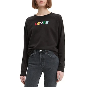 Levi's Black Relaxed Graphic Crewneck T-Shirt Women's Size X-Large XL NWT - Picture 1 of 8