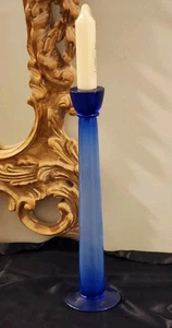Kobaltblau Kerzenständer Vintage H 15.ins ohne Kerze (neue Kerze enthalten) - Bild 1 von 9