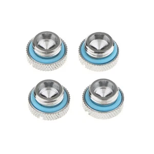 4 Stück Silber Chrom Wasserkühlung g1 / 4 Stecker Wasserstop für - Afbeelding 1 van 5
