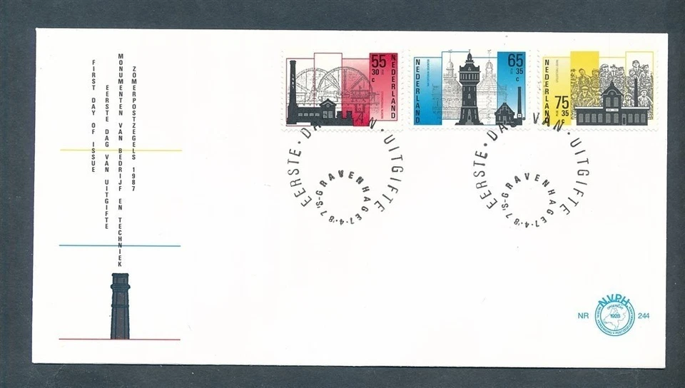 D445137 Netherlands FDC Monuments of Companies & Technology NVPH 244 - Image 1 of 1