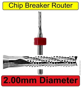 2mm Router Bit Carbide 1/8" Shank Chip Breaker Flute 1 Piece pcb CNC urc158 - Picture 1 of 5