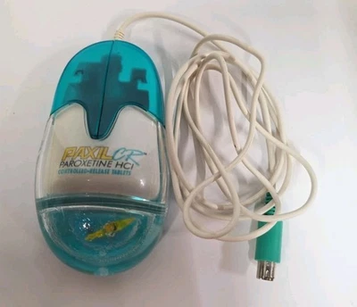 Aqua Mouse - Vintage - PaxilCR Mouse - Wired Turquoise And White Standard  - Image 1 of 4