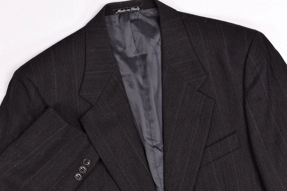 Chaqueta Blazer Vintage Valentino Uomo Carbón Espiga Rayas Lana 38 R Foto 1 de 4