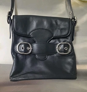 DKNY Black Leather Crossbody Purse Bag-- Beautiful - Picture 1 of 17