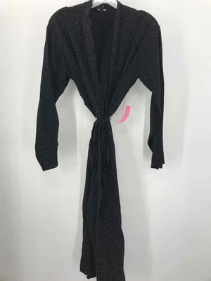 Maxi Vestido Eileen Fisher Negro Talla Pequeña Envolvente Manga Larga Foto 1 de 3