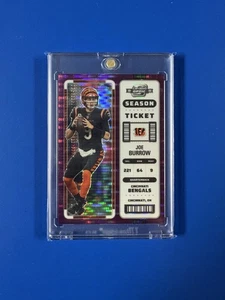 Boleto de temporada 2022 Panini Contenders Optic Joe Burrow #9 Purple Pulsar/26 - Imagen 1 de 2