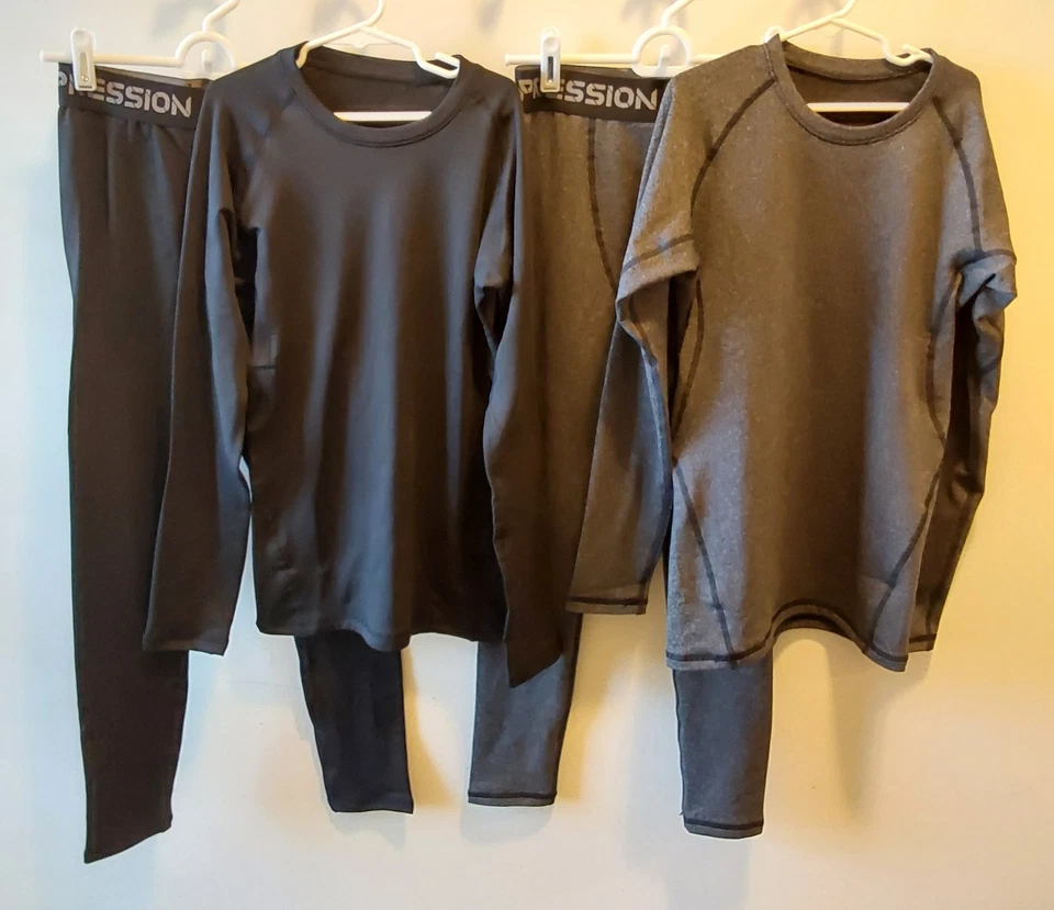 2 juegos térmicos de compresión E Pro negros y grises para niño / talla L / nuevos sin etiquetas Foto 1 de 4