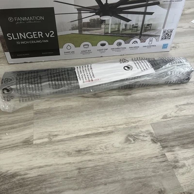 Fanimation Slinger V2 72 Inch Ceiling Fan BLACK Finish Parts - 9 Blades - Image 1 of 3