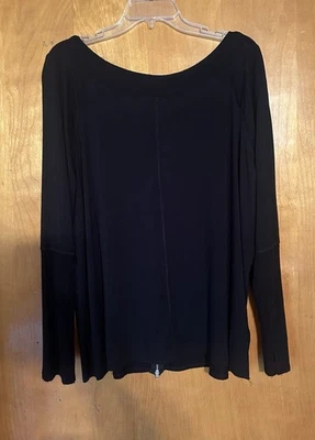 Tribal Black Long Sleeve Top With Zipper Back Detail Women’s Plus XXL - Image 1 of 4