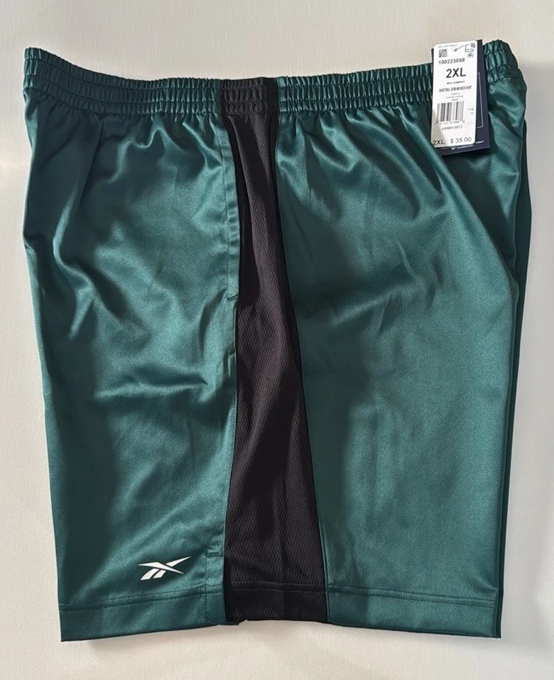 Мужские баскетбольные шорты Reebok 2XL зеленые атласные - Изображение 1 из 2