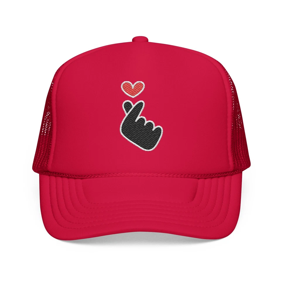 Heart Fingers - Embroidered 100% Polyester Hat | Custom Headwear - Imagem 1 de 1