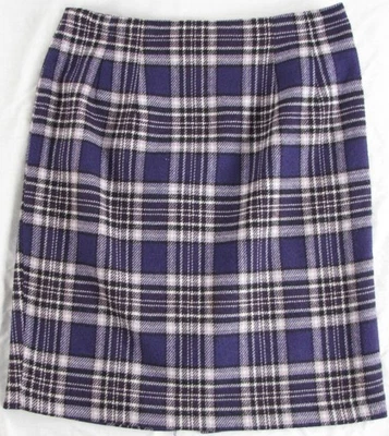 J. G. крюк акриловая шерсть фиолетовый черный клетку Midi колена юбка - размер 10 миниатюрный - Изображение 1 из 4