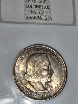 1893 Columbian 50c Half Dollar NGC MS62 Toned - Image 1 of 4