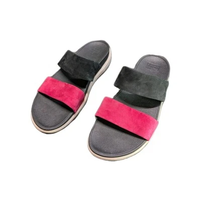 Fitflop 女式凉鞋 Loosh Lulu 尺码 10 滑动双肩带皮革 520-231 — 第 1/4 张图片