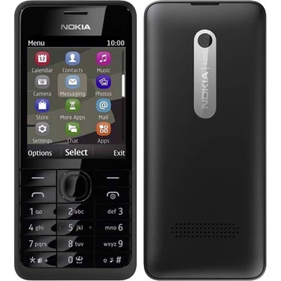 Nokia Asha 301 3G Black 256MB + 64MB Dual-SIM Factory Unlocked Global NEW - Image 1 of 3
