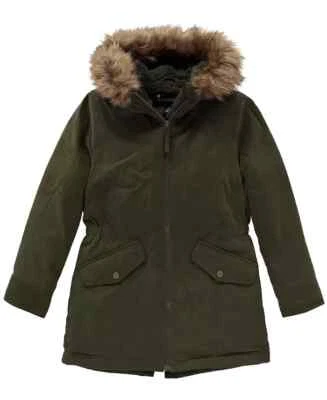 S. Rothschild Big Girls Micro Parka 人造毛皮衬里夹克 - M 码 (10/12) — 第 1/3 张图片