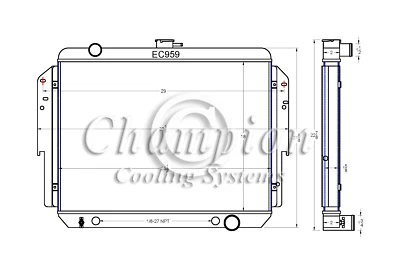 Radiador confiable Champion 2 filas todo aluminio para Dodge RD200 1980 #EC959 Foto 1 de 4
