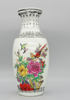 Ancient Porcelain Bird Vase Ornaments Handmade Famille Rose Porcelain 822g • 66.03£