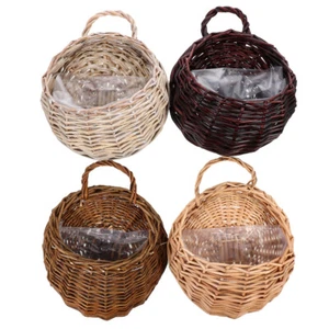  4 Pcs Rattan Flower Basket Woven Hanging Plant Holder Balcony Planters Baby - Picture 1 of 12