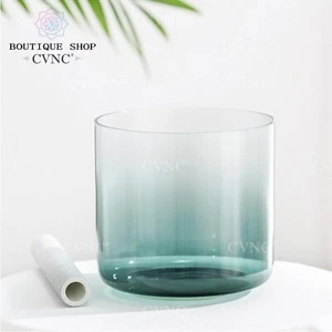 CVNC 432Hz 6" F Heart Chakra Clear Crystal Singing Bowl Sound Healing Bath Yoga - Picture 1 of 5