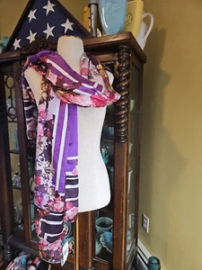 NWT! Echo NORDSTROM Scarf Floral Wrap Lightweight One Sz 72x 19.5 - Picture 1 of 9