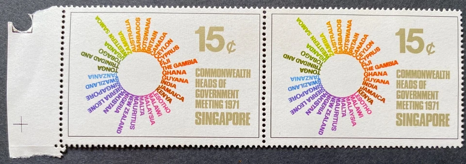 SINGAPORE Variety-  1971 Commonwealth Head Meeting “Blue ring at Tonga" - Image 1 of 2