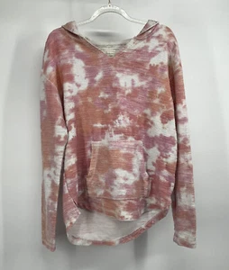 Felpa con cappuccio Tie Dye donna piccola corallo bianca felpa boho pullover Southern Spirit - Foto 1 di 8