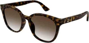 Gucci GG1122SA 002 occhiali da sole donna avana marrone taglia L - Foto 1 di 8