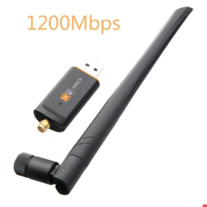 Wireless WiFi USB 3.0 Adapter AC 1200Mbps Dual Band 2.4/5Ghz with Aerial 802.11 - Imagen 1 de 1