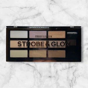 NEW Profusion Strobe & Glow 9 Shades Highlight Palette & Brush  9-1/2" x 4-1/2" - Picture 1 of 3