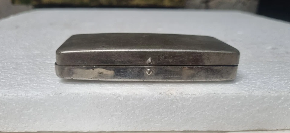 Caja de cigarrillos de plata alemana hecha a mano vintage de 1900 caja de tuercas de betel Foto 1 de 4