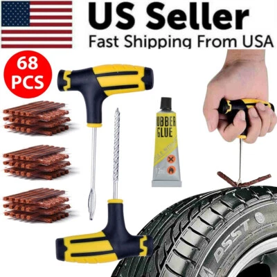 Tire Repair Kit 68pc DIY Car Truck Motorcycle Home Plug Patch Flat Tire Repair - Image 1 of 4