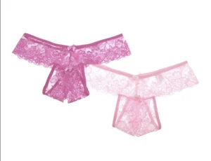 Angelina Lace Crotchless Thongs Size Medium - Picture 1 of 7