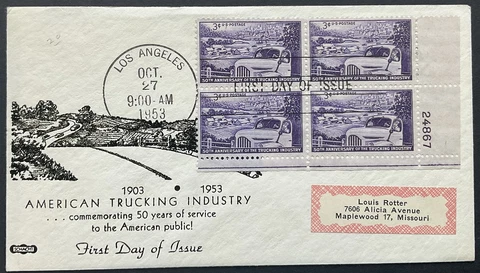 Schacht 1025 American Trucking Association Los Angeles Plate Block Cover