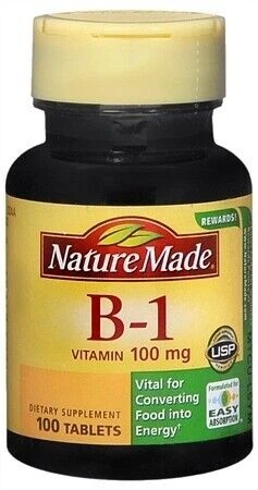 Nature Made Vitamin B1 100mg Dietary Supplement - 100 Tablets