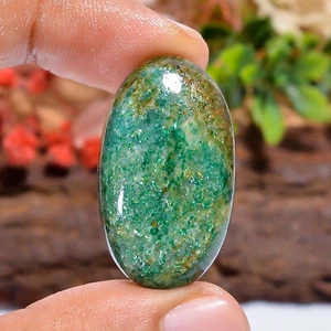 32 Ct. Natural Oval Green Aventurine Designer Cabochon Loose Gemstone 31X18X6mm - Picture 1 of 4