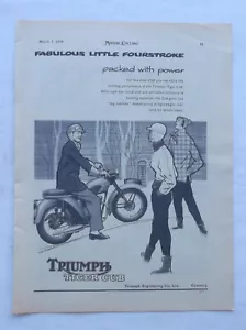 Triumph Tiger Cub Motorcycle Original Advertisement from a Magazine - Picture 1 of 1
