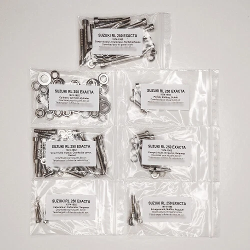 SUZUKI RL 250 325 BEAMISH 1973-1982 motor completo acero inoxidable Allen kit de tornillos RL250 Foto 1 de 1