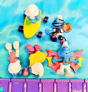 Set of 5 - Vintage Smurfs 1975-89 Peyo Schleich Lot of 8 PVC Figures - Picture 1 of 3