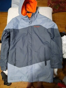 Columbia  Boys M (10-12)  Gray Coat Orange Trim Nice! See Pics - Picture 1 of 9