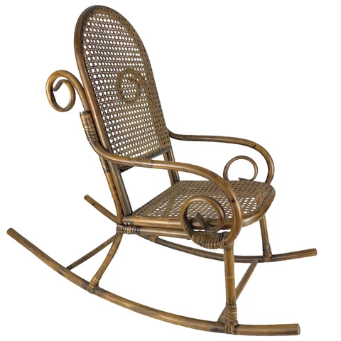 Childs Vintage Bentwood Bamboo Rocker Cane Back Seat Cover